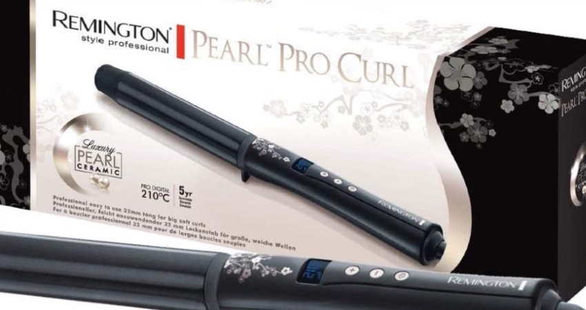 Remington Lockenstab Pearl CI9532, 32 mm für große Locken, LCD-Display, hochwertige Keramikbeschichtung mit echten Perlen, schwarz